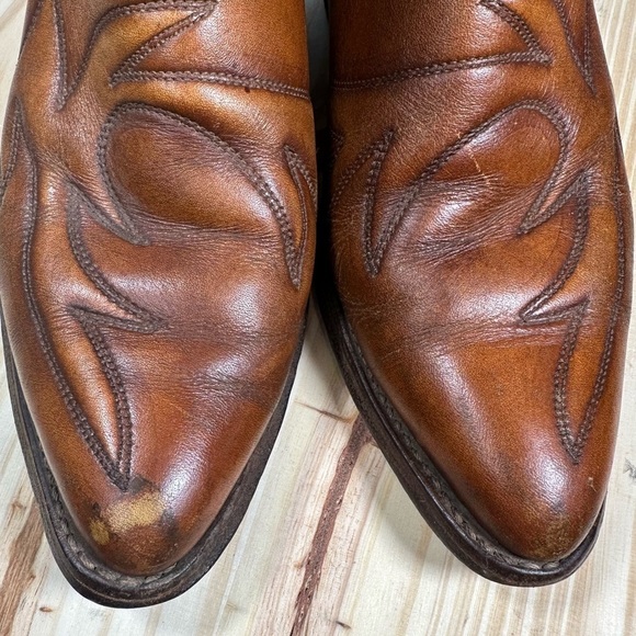 Durango Cowboy Boots Leather Brown Vintage Men’s 8 1/2 D (10.5 Women’s) 60s-70s - Picture 3 of 13